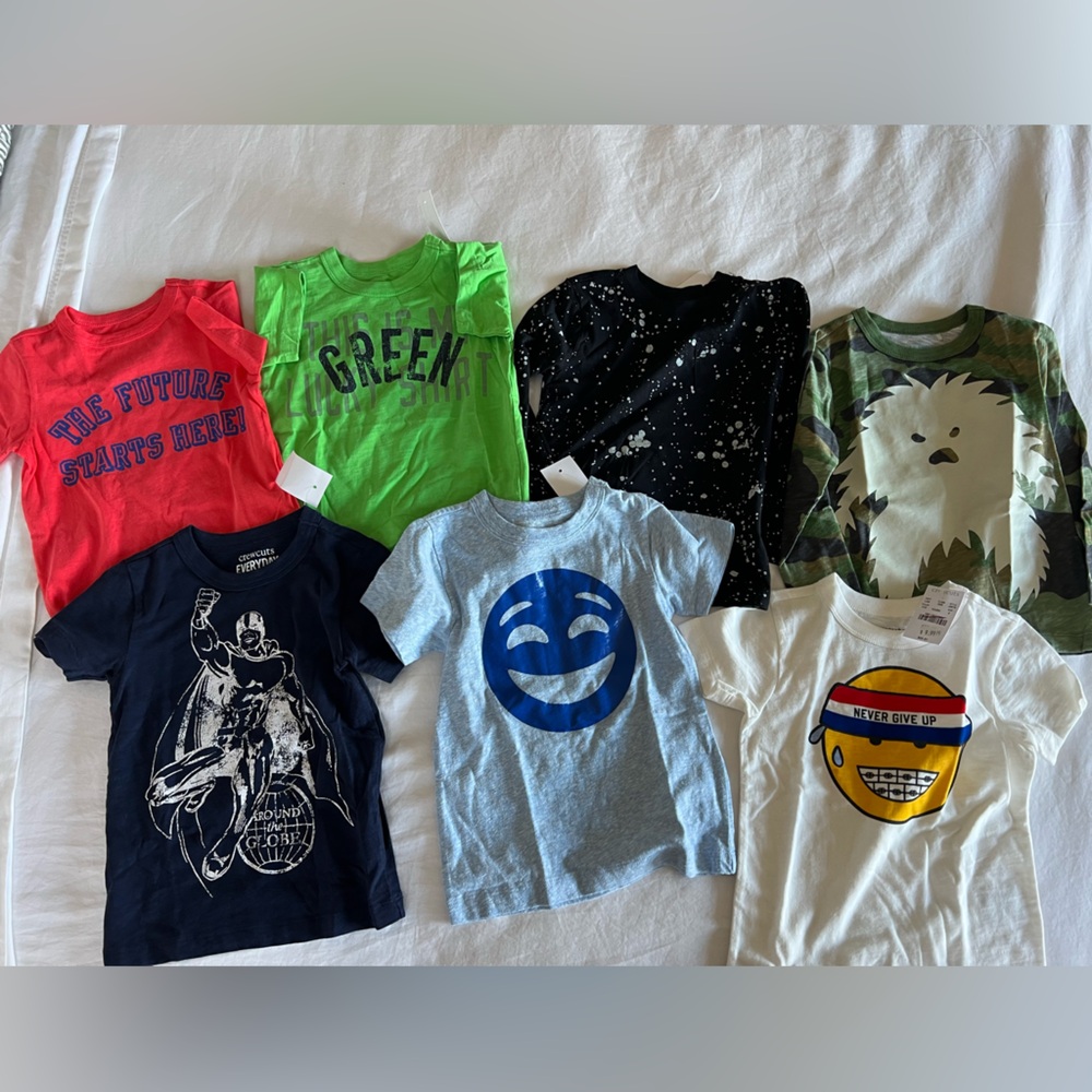 Lot of 7 Toddler Boys Size 2T JCrew Crewcuts T-Shirts New